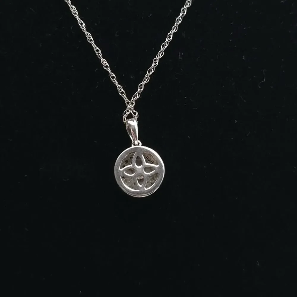 MIDAS 925 Cable Chain Necklace Genuine‎ Diamond Charm Pendant
